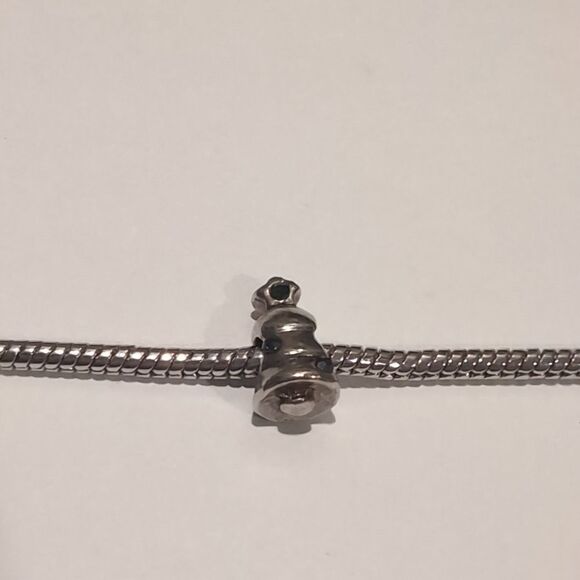 Silver Christmas Tree‎ with Green Rhinestones Charm for Pandora Style Bracelet - Picture 1 of 4
